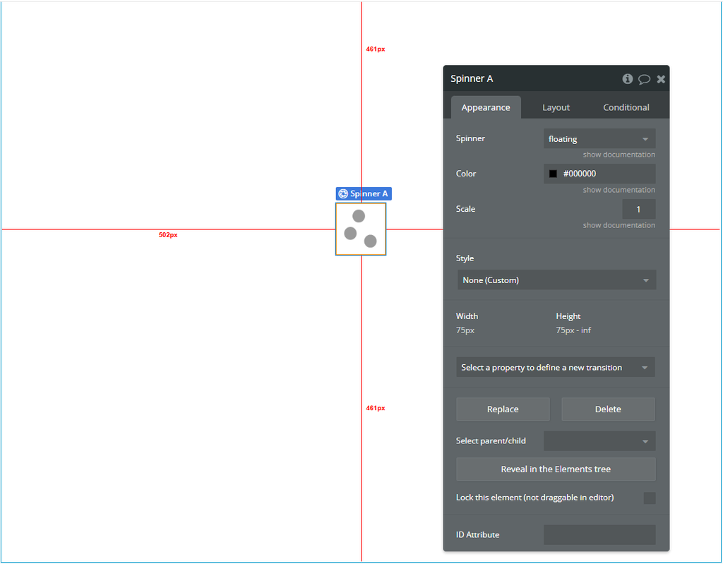 Element → Spinner.