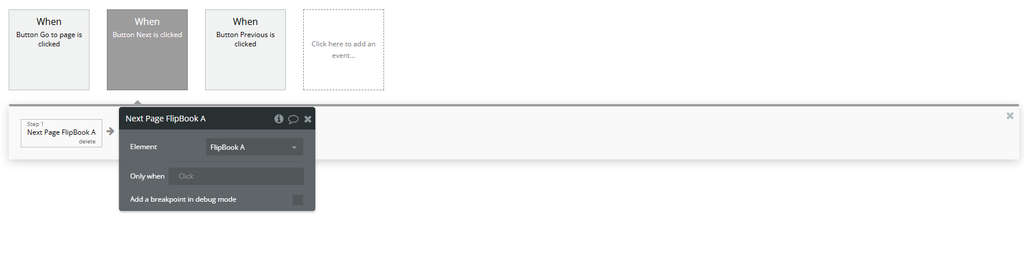 Workflow action → Next Page.