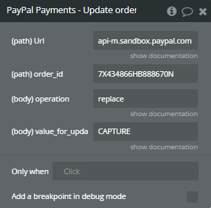 Plugin Action → Update order intent.