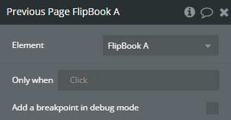 Workflow action → Previous Page.