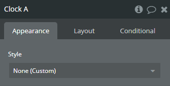 Element properties → Clock.