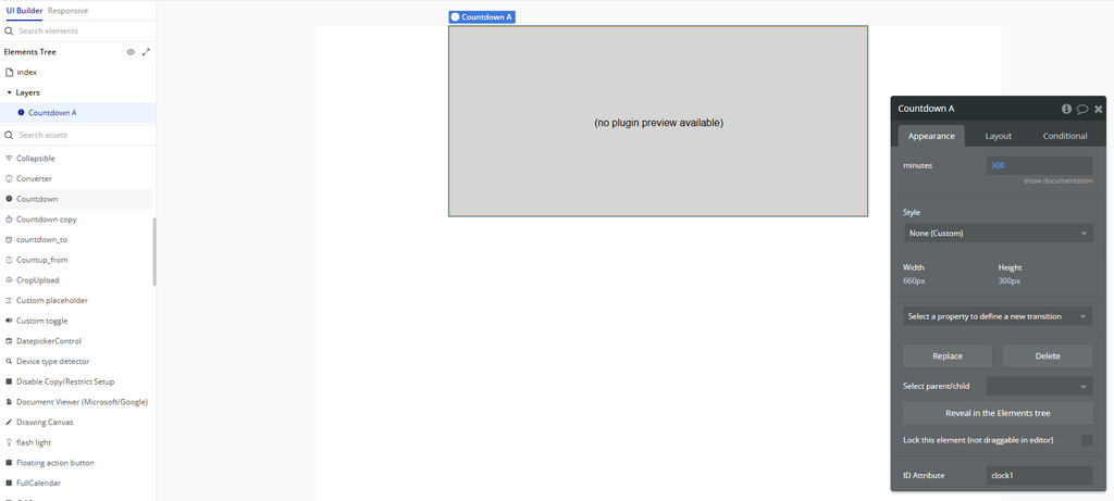 Element → Countdown.