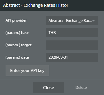 Plugin data → Exchange Rates Historical.