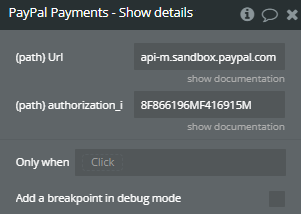 Plugin Action → Show details for authorized payment.