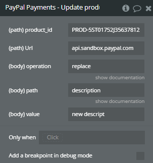 Plugin Action → Update product.