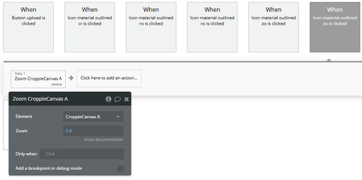 Workflow action → Zoom out A Croppie Canvas
