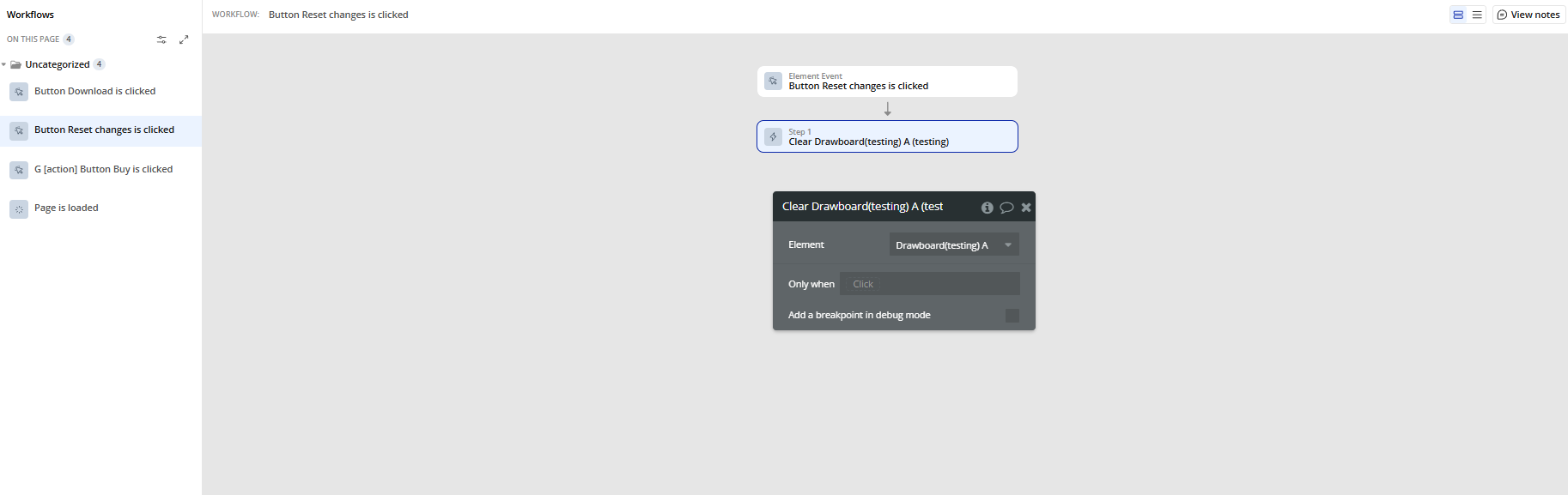 Workflow → Clear.
