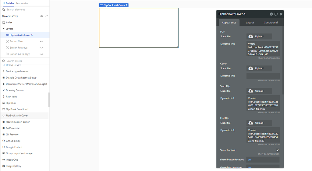 Element → FlipBook With Cover.