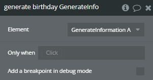 Workflow action → Generate birthday.