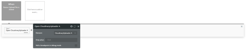 Workflow action → Cloudinary Uploader