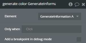 Workflow action → Generate color.