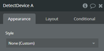 Element properties → Detect Device.