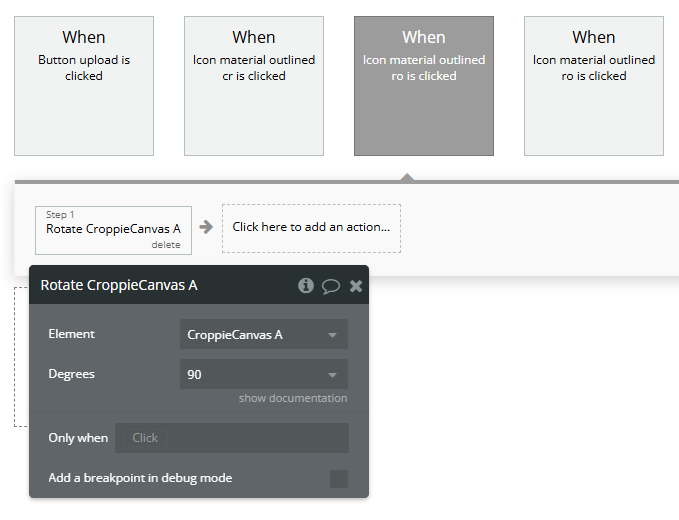 Workflow action - Rotate A Croppie Canvas