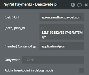 Plugin Action → Deactivate plan.