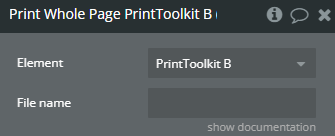 Workflow action → Print Whole Page.