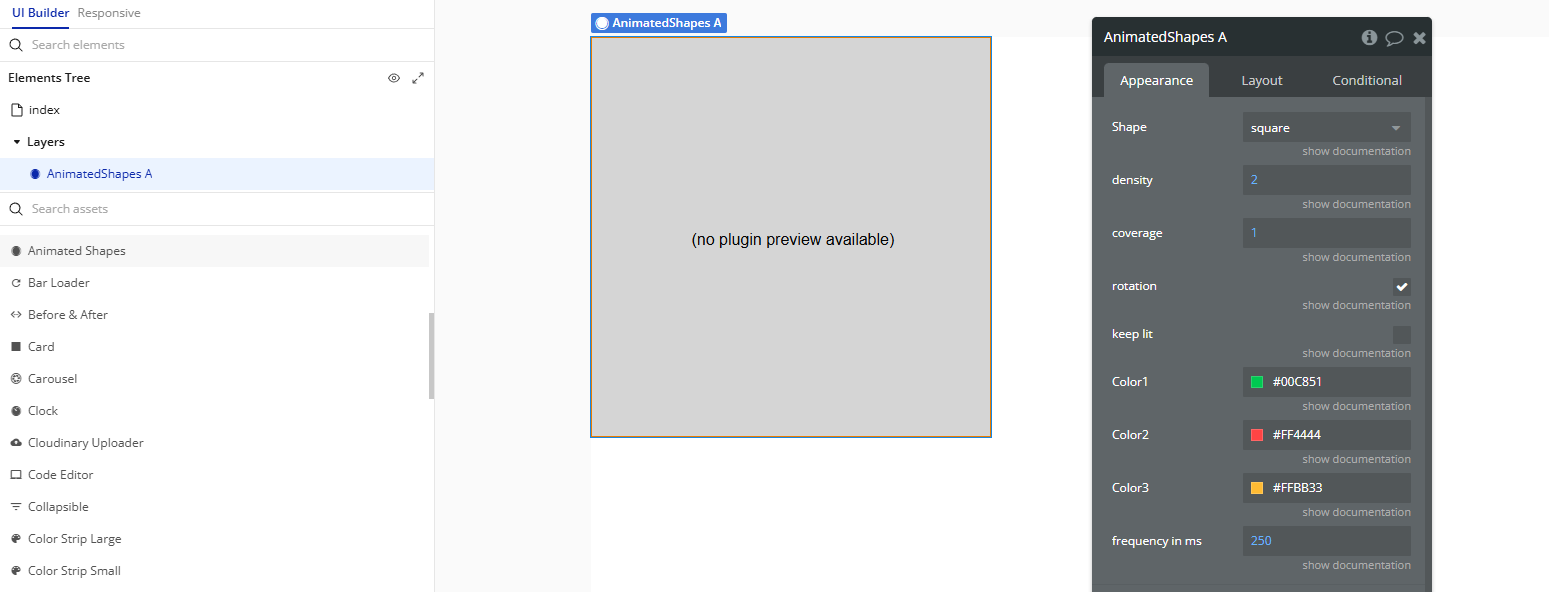 Element → Animated Shapes.
