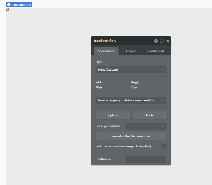 Element → Random Info.