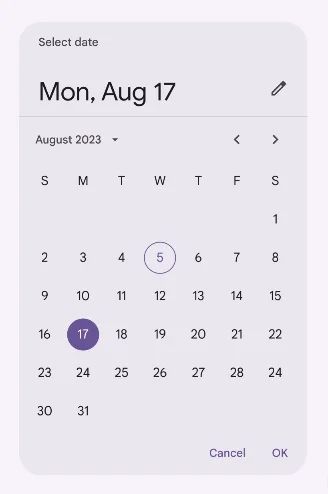 Navigation across months