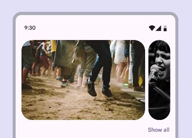 A hero carousel in compact windows should show one large and one small item