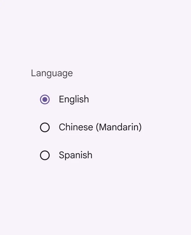 Use radio buttons when there are five or fewer options