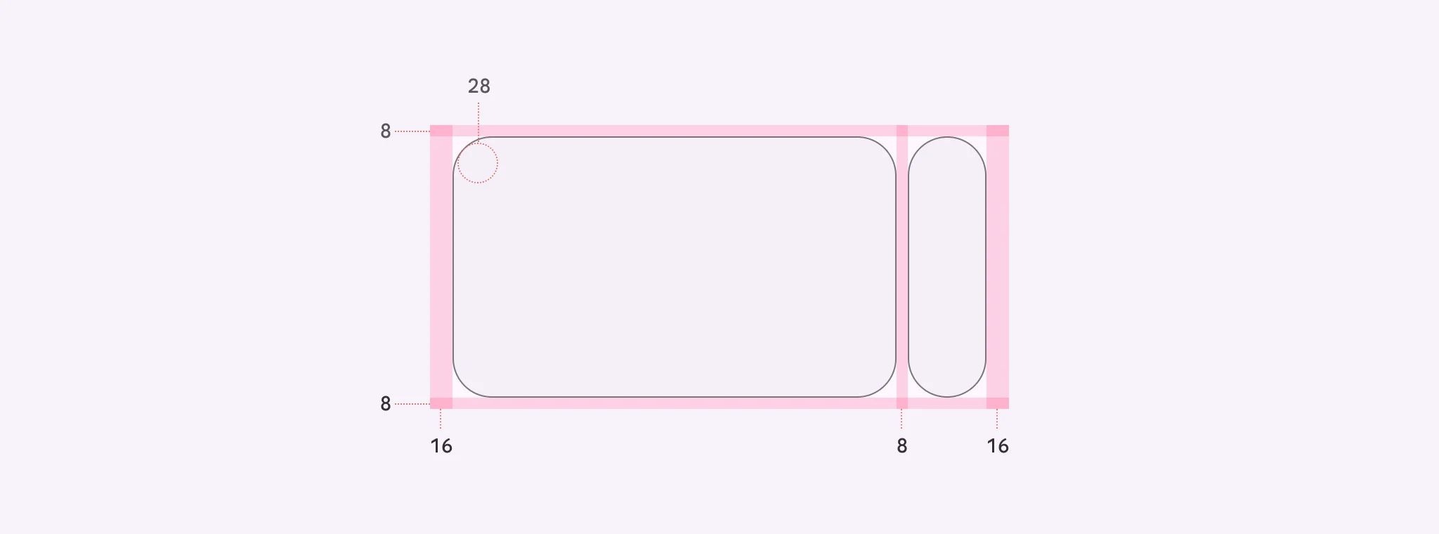 Hero carousels have padding on both sides of the container