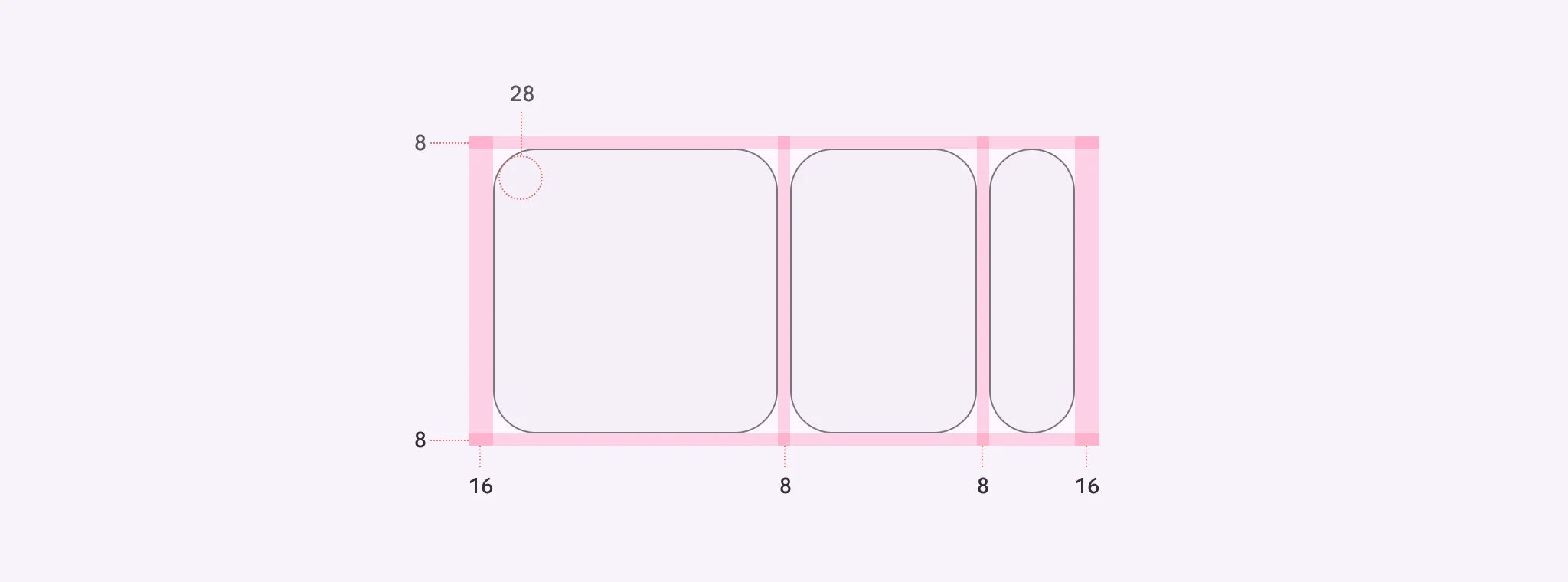 Multi-browse carousels have padding on both sides of the container