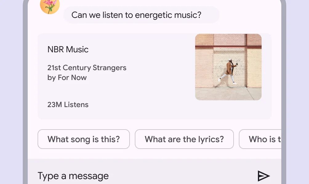 A suggestion chip can help the user start a search