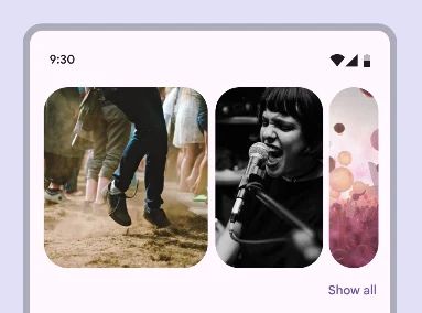  A multi-browse layout has different sized items within the carousel