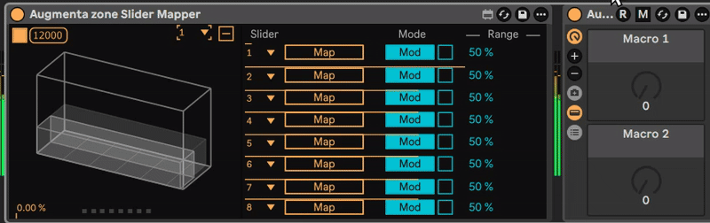 Augmenta zone slider mapper