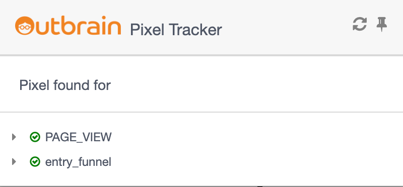 Affichage des événements de l’extension Outbrain