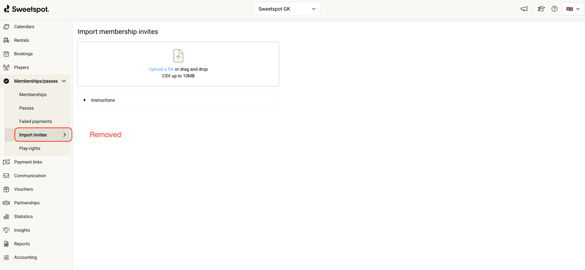 REMOVED FROM THE MENU