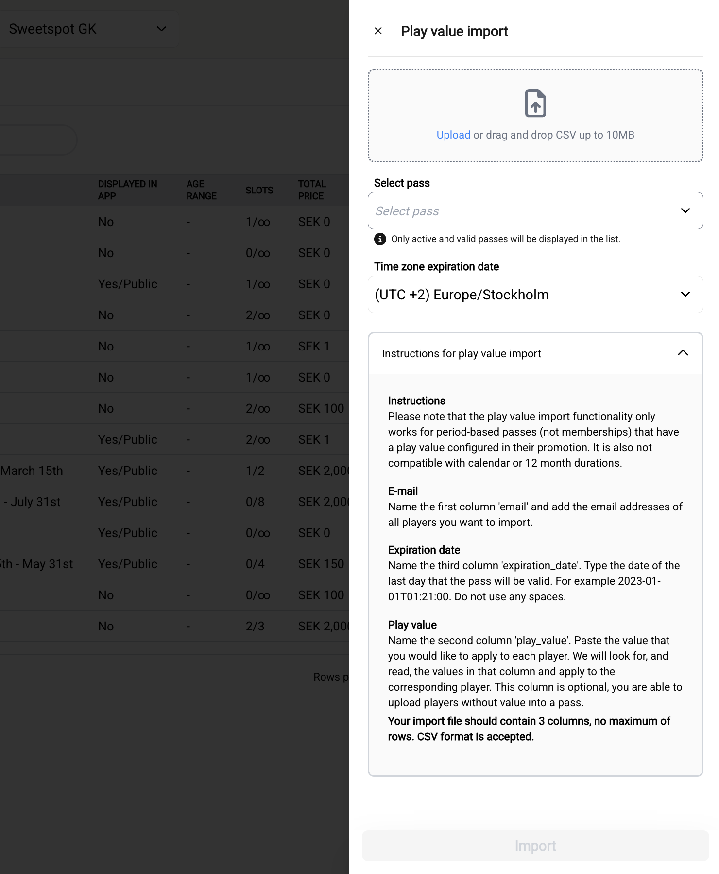 IMPORT PLAY VALUE FEATURE