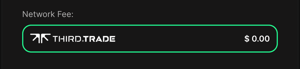 Zero Network Fees on Thirdtrade.