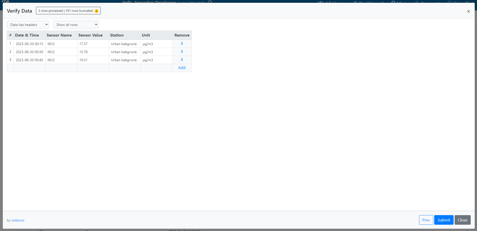 Figure 5 - Verify Data