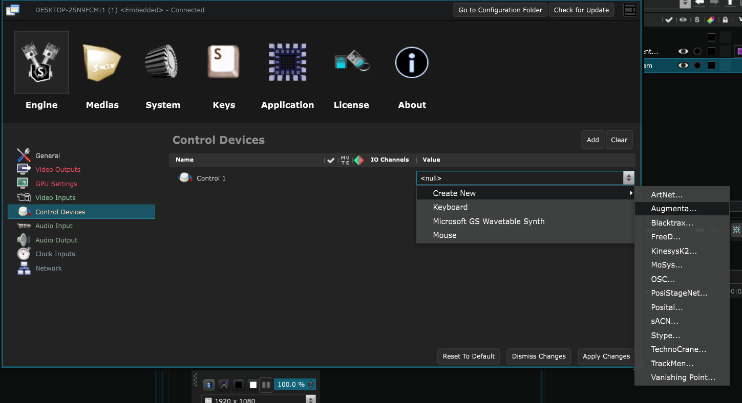 Smode native Augmenta integration