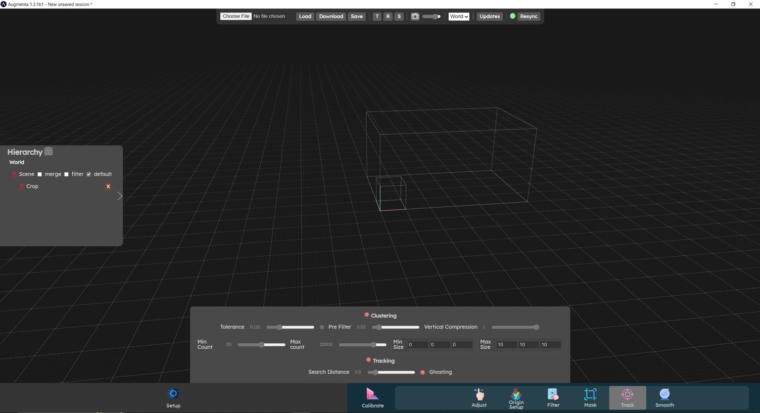 Track menu in the web UI