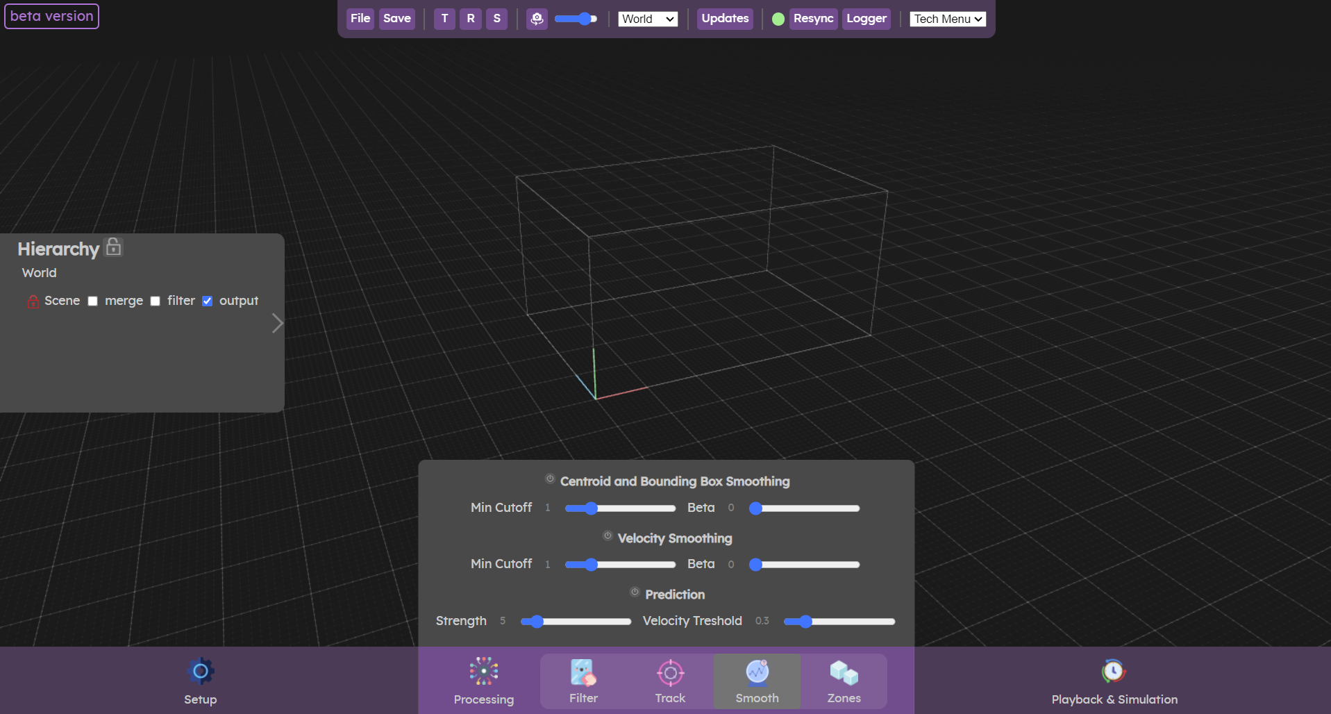 Smooth menu in the web UI