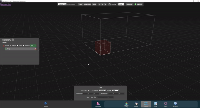 Switch between the different gizmos in the web interface