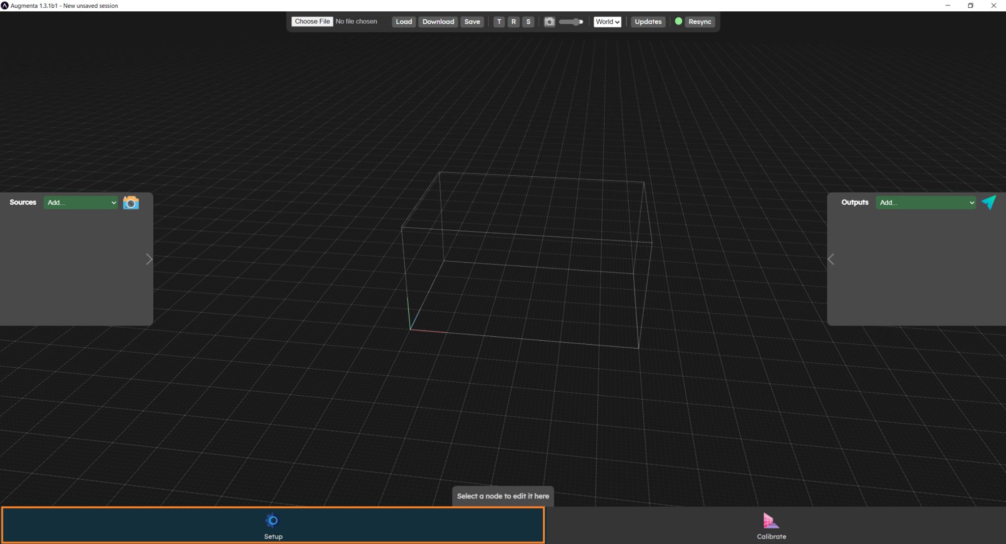 Setup menu in the web interface