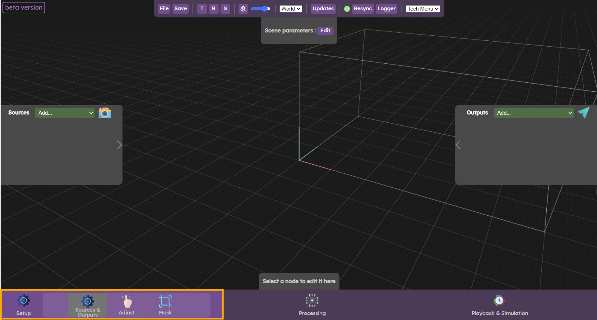 Submenu for the setup in web UI