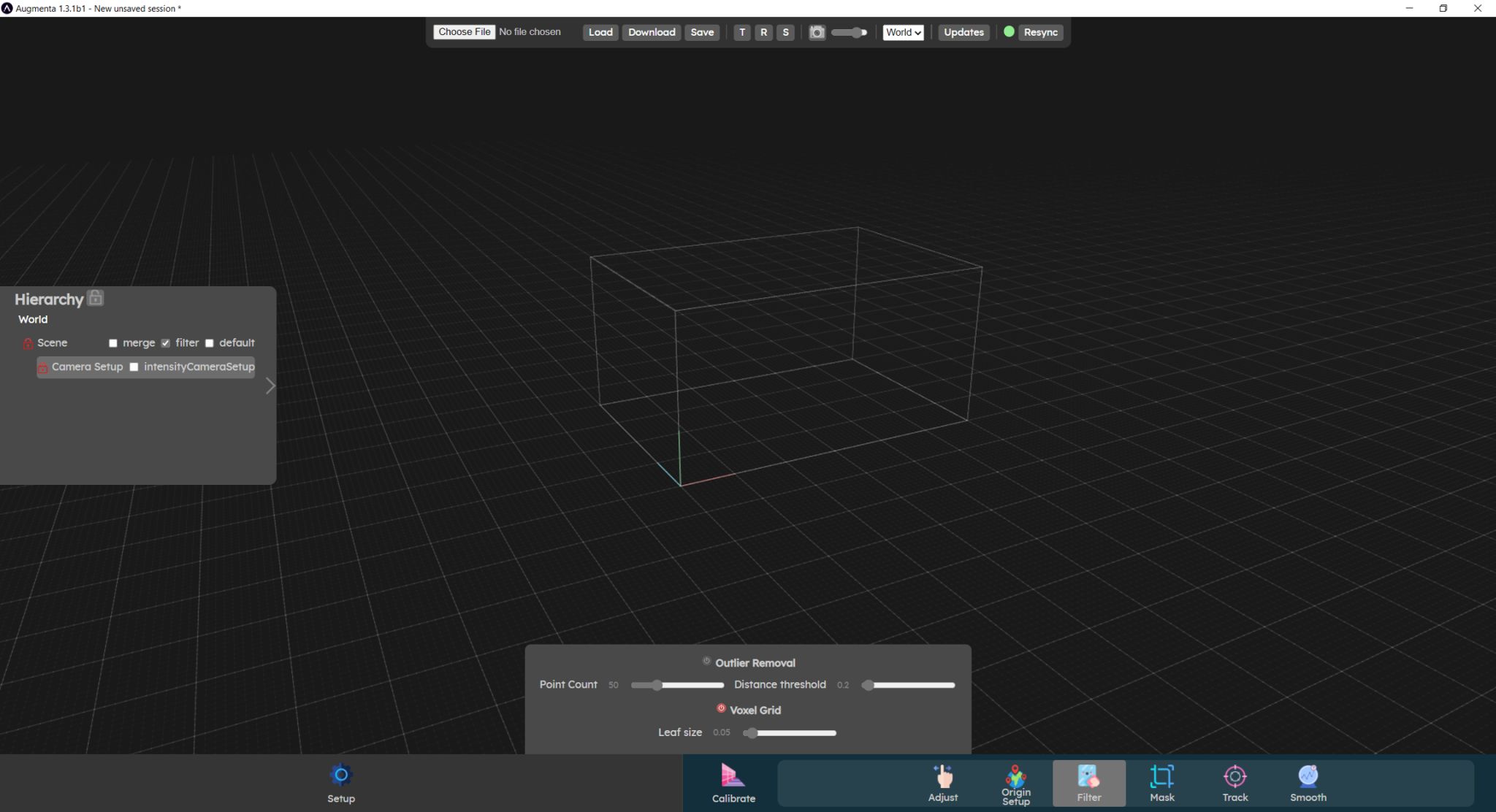 Filter menu in the web UI