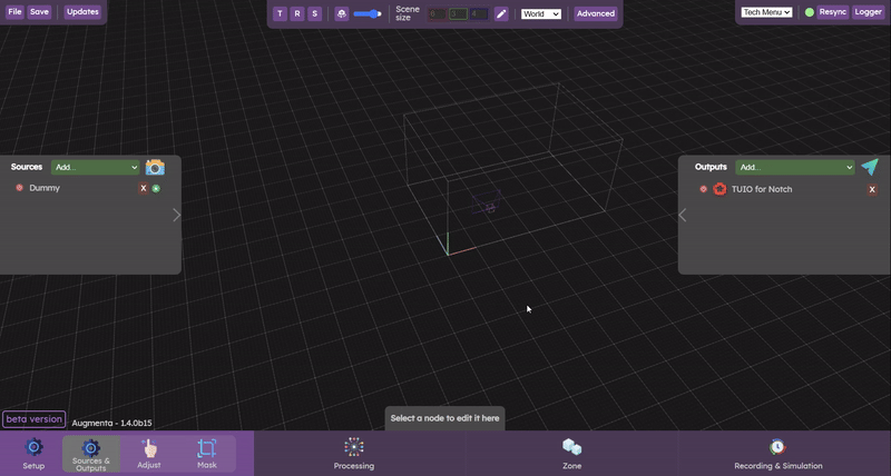 World selection in the web interface