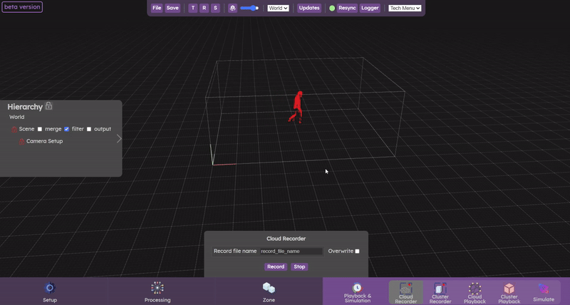 Record a point cloud