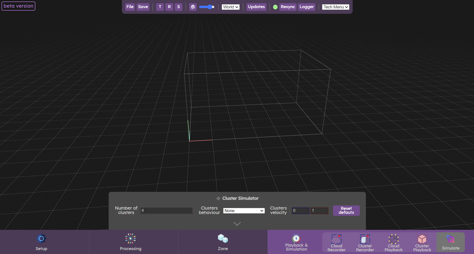 Simulate menu in the web UI