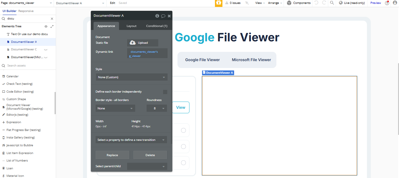 Element → Document Viewer