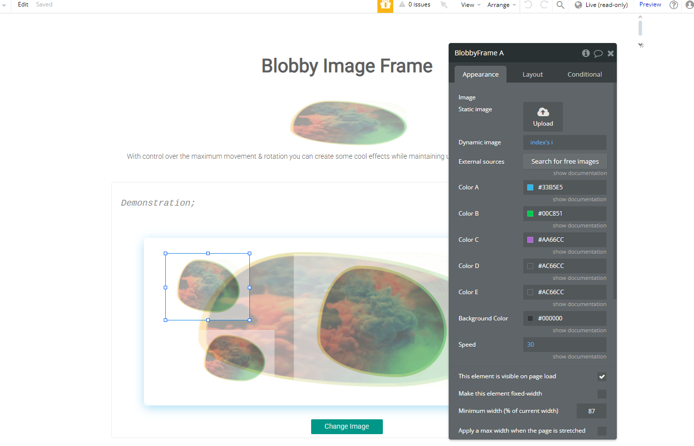 Element → Blobby Frame.