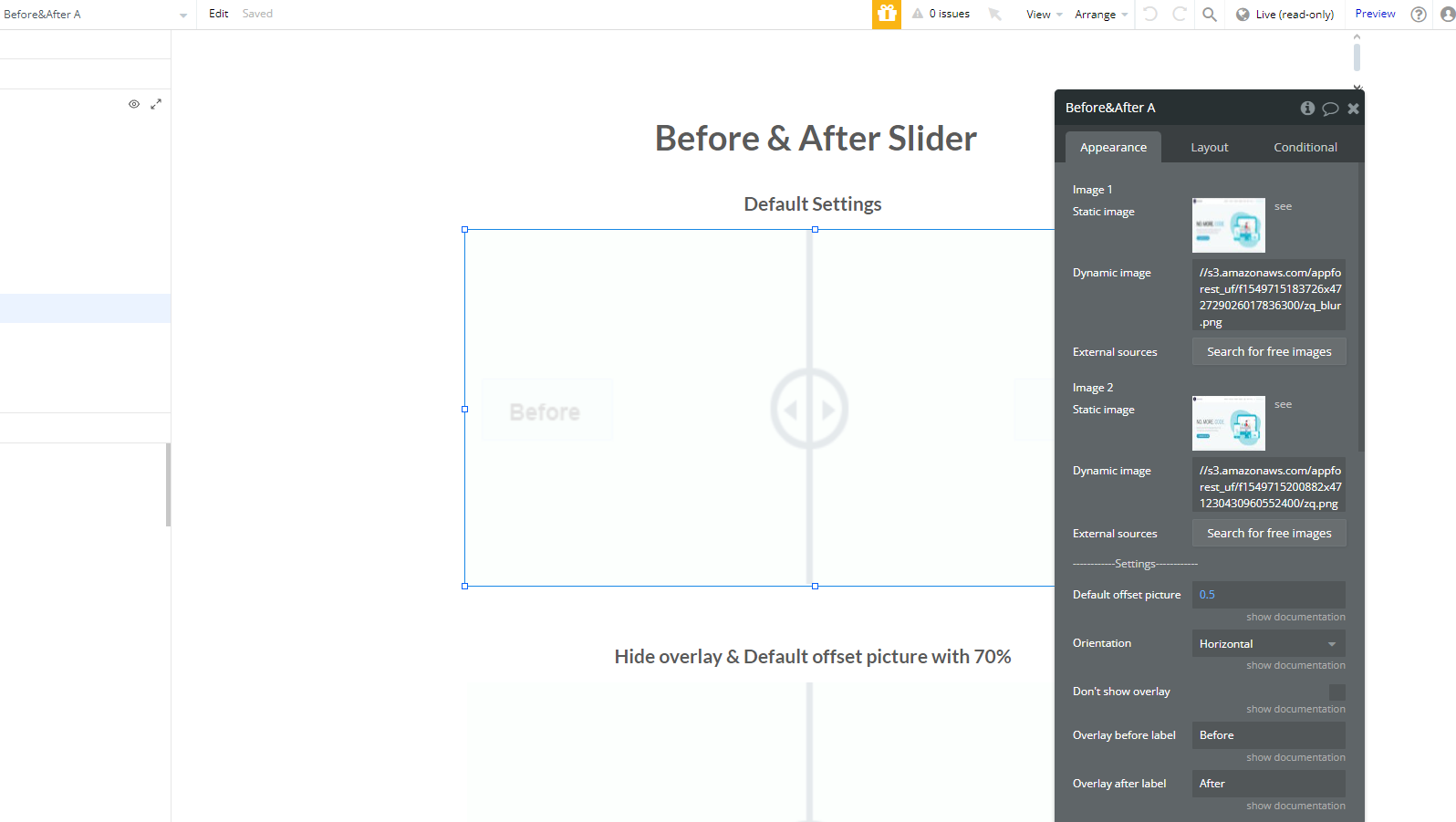 Element → Before & After