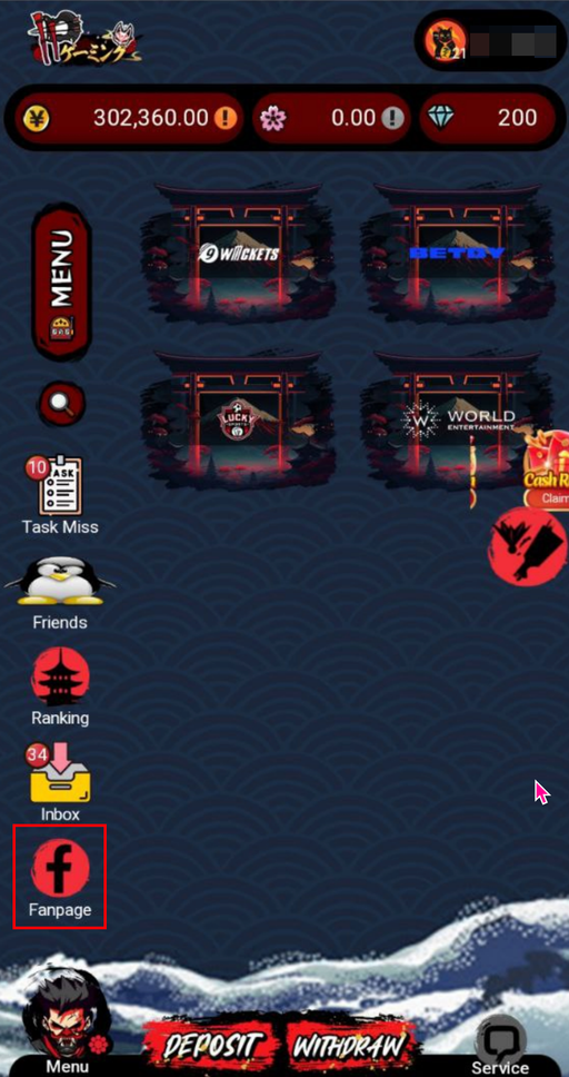 用户使用手机登入后粉丝团按钮将显示于左侧选单最下方
After a user logs in on a mobile device, the fan page button will appear at the bottom of the left-side menu.