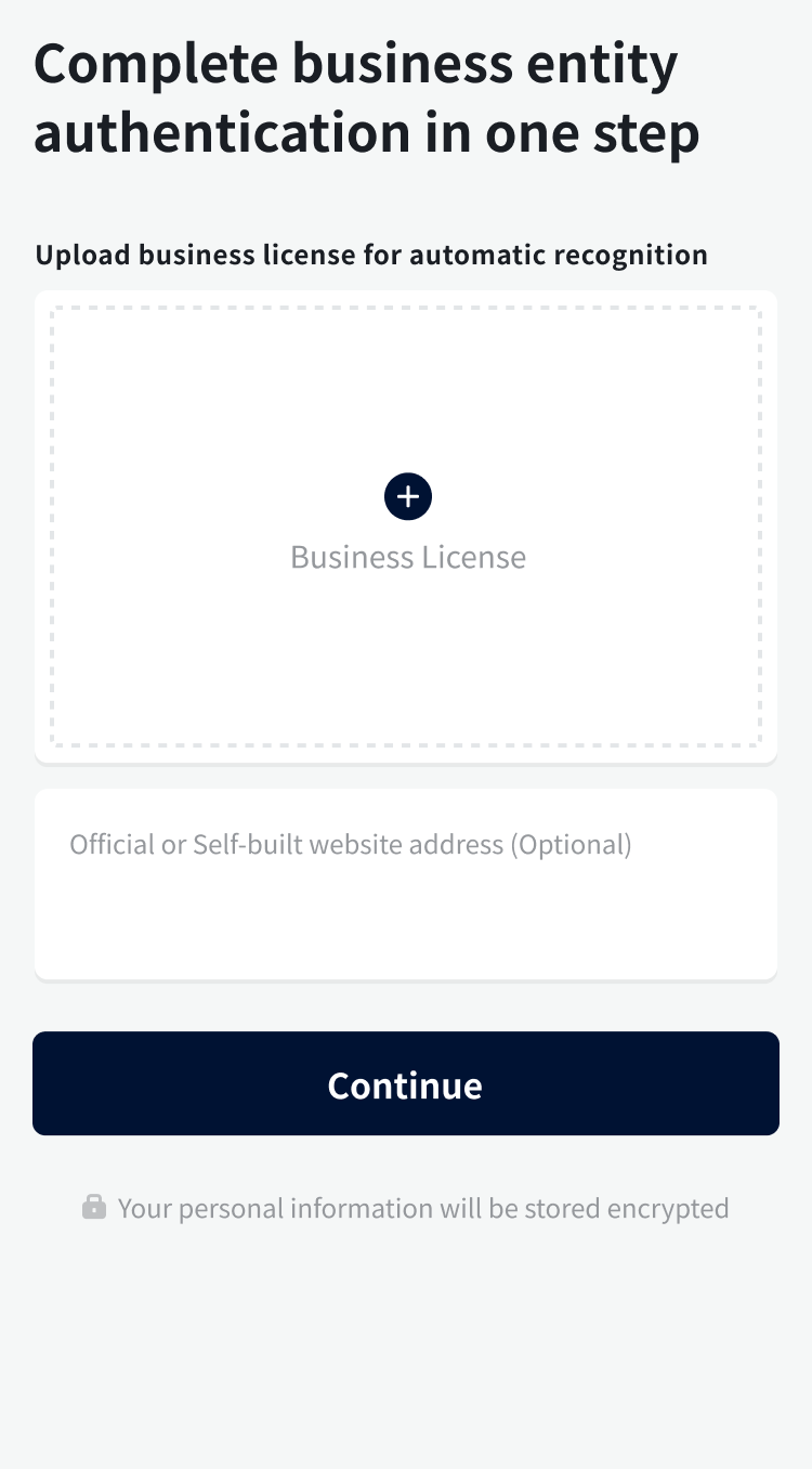 03. Upload the business license containing Hanzi Characters