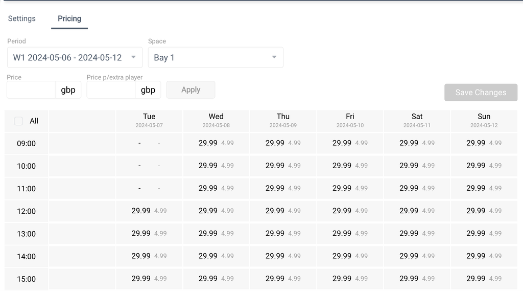 Decimal prices configured in the pricing tool 